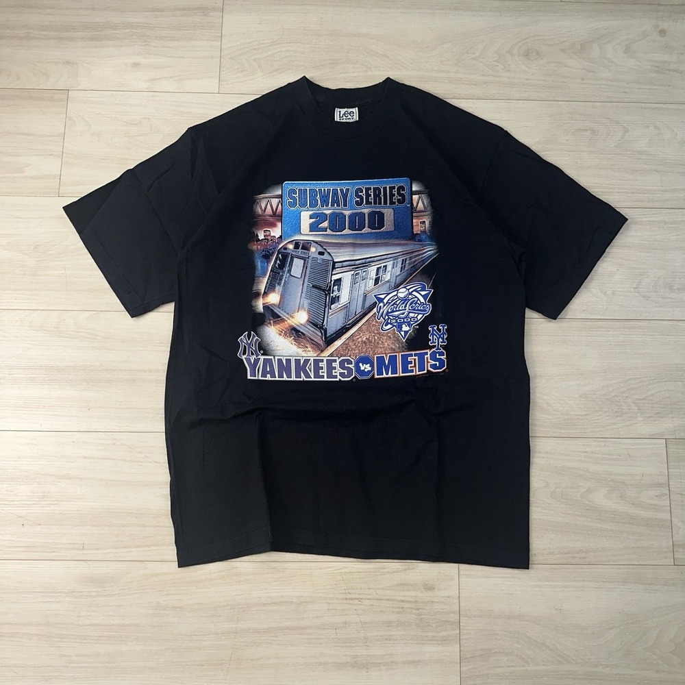 Vintage 2000 Subway Series Yankees‎ VS Mets World Series Shirt Size XL Black Y2K